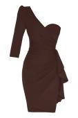 brown-plus-size-crepe-single-sleeve-mini-dress-961543-009-38473